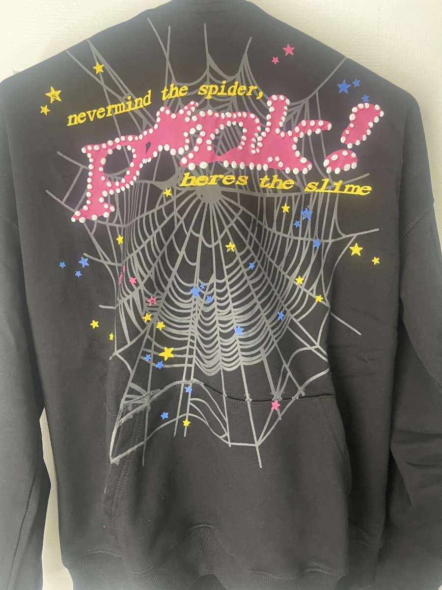 Black OG pink sp5der hoodie Authentic