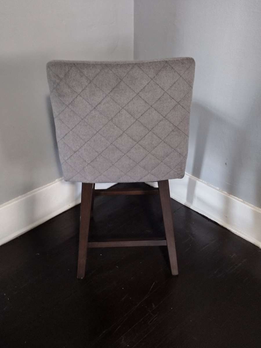 Lissa Fog Fabric Swivel Bar Counter Stool
