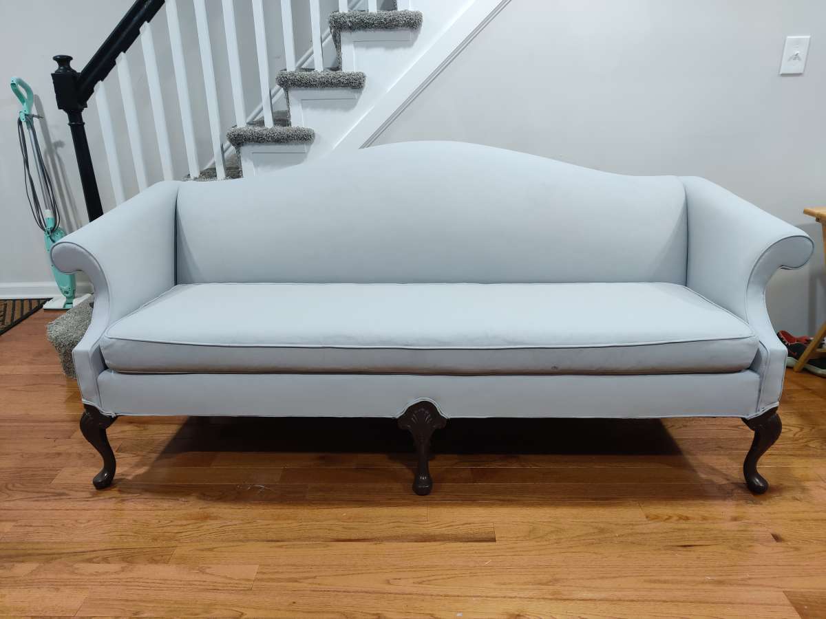 Ash Gray and Blue Couch Set