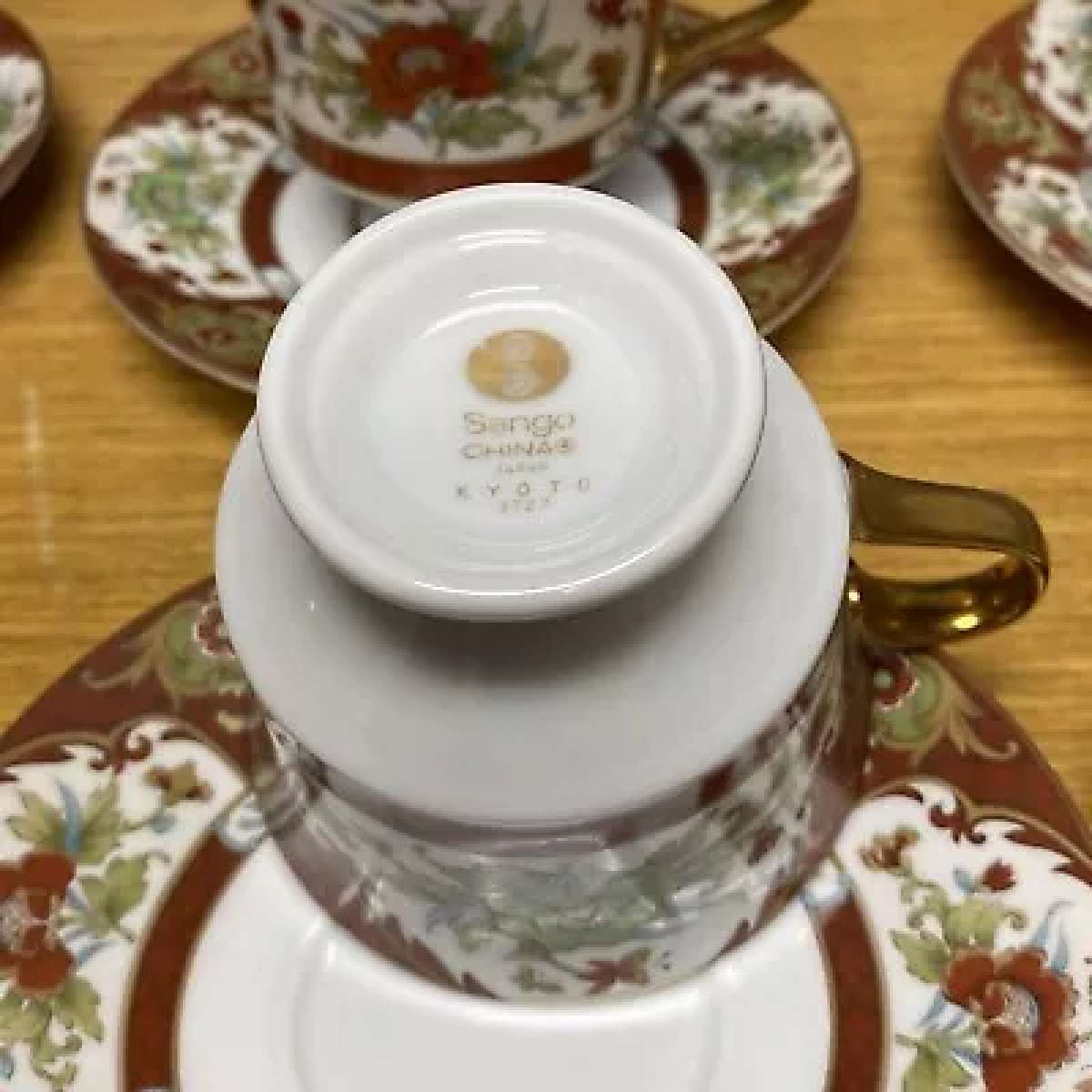 12 Sets Sango China Kyoto Footed Cup  Saucers  Japan