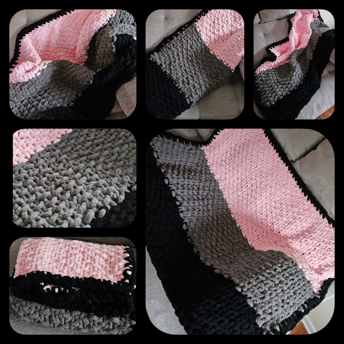 Tri Color Chenille Blanket