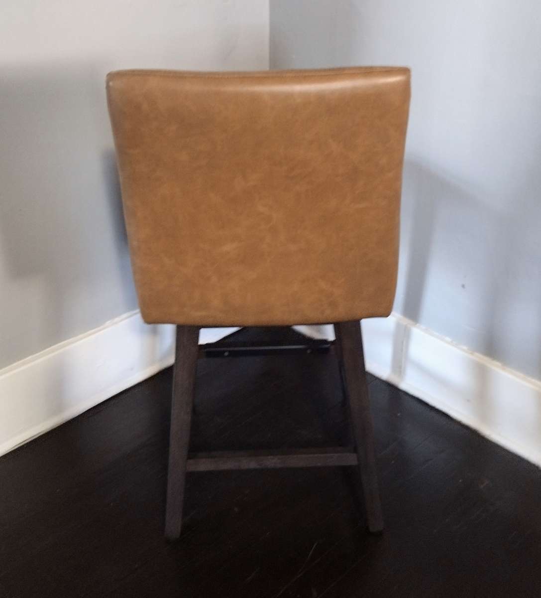 Lissa Saddle Brown Faux Leather Swivel Counter Stool