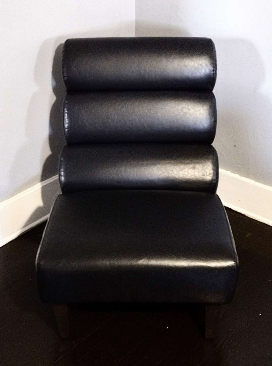 Black Faux LeatherAccent Chair NEW