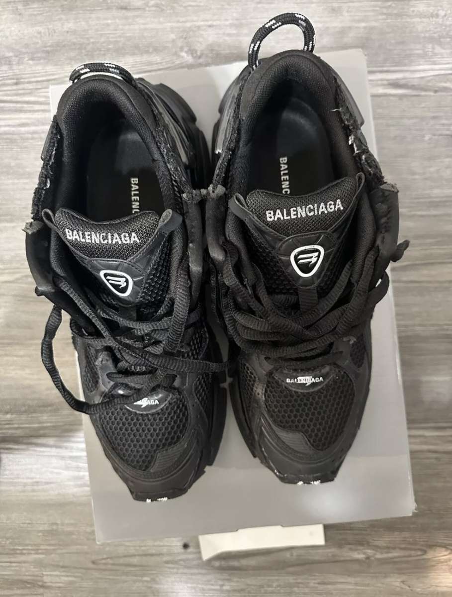 black balenciaga runner sneakers