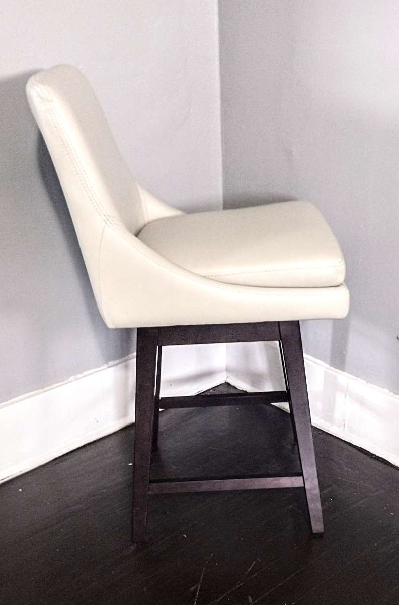 Lissa Light Gray Faux Leather Swive rCounter Stool Set