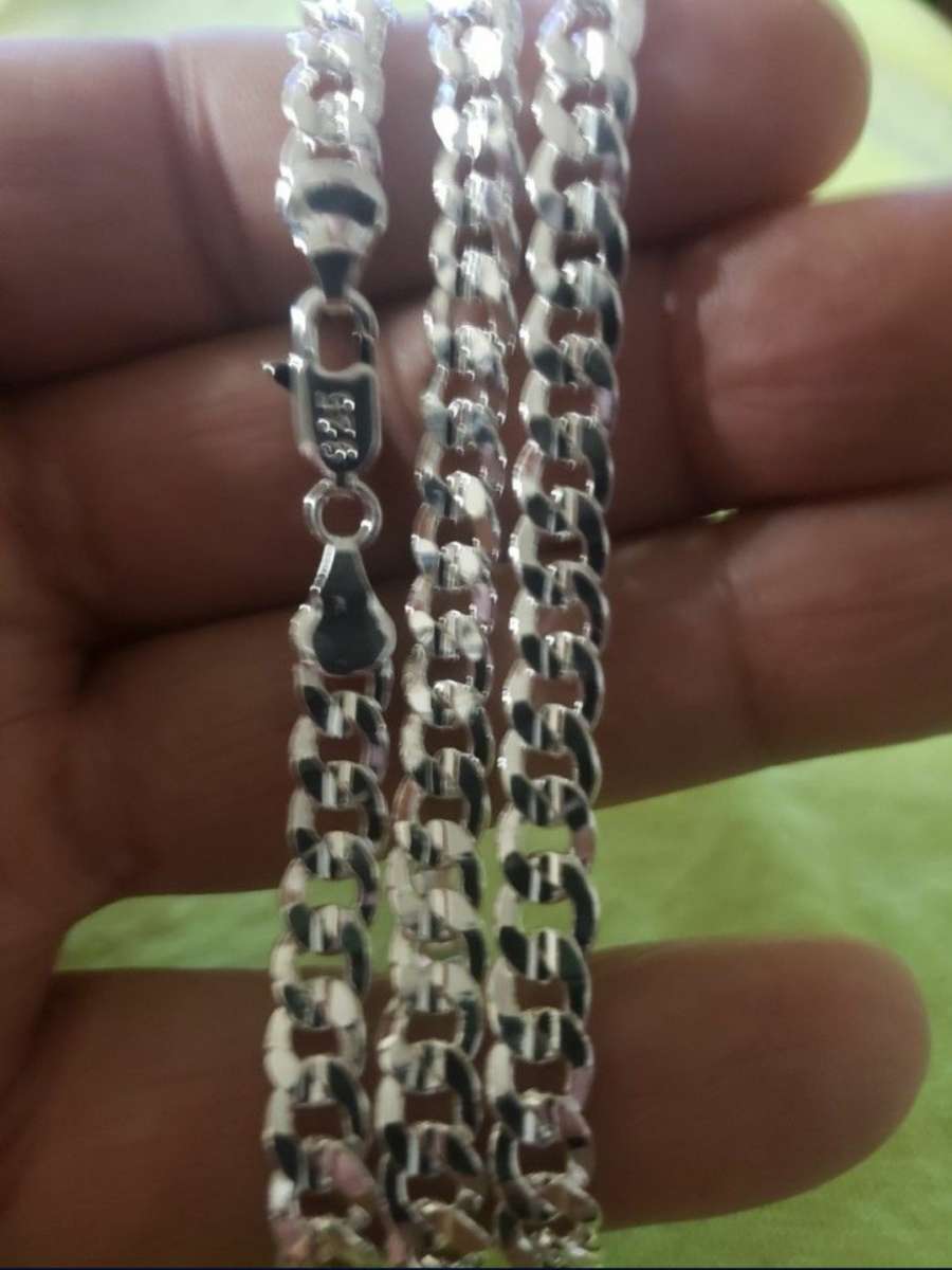 Beautiful silver 925 stamped 6mm 24in Cuban link chain
