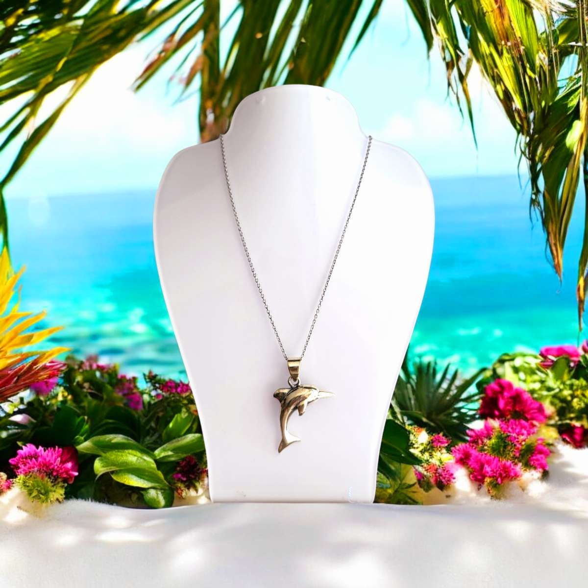 sterling silver 925 dolphin pendant