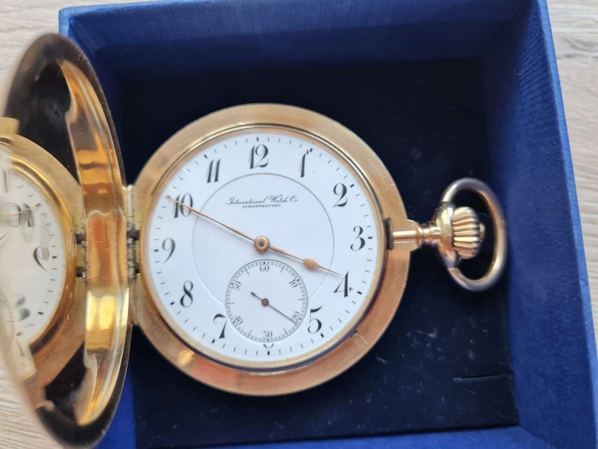 RARE FANCY HAND SOLID 14 K GOLD IWCSchaffhausen Pocket Watch