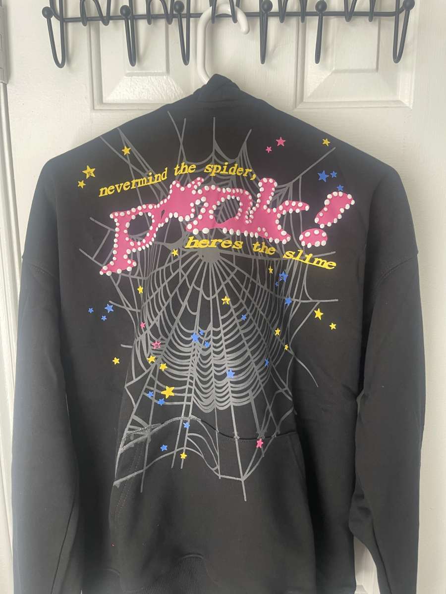 Black OG pink sp5der hoodie Authentic