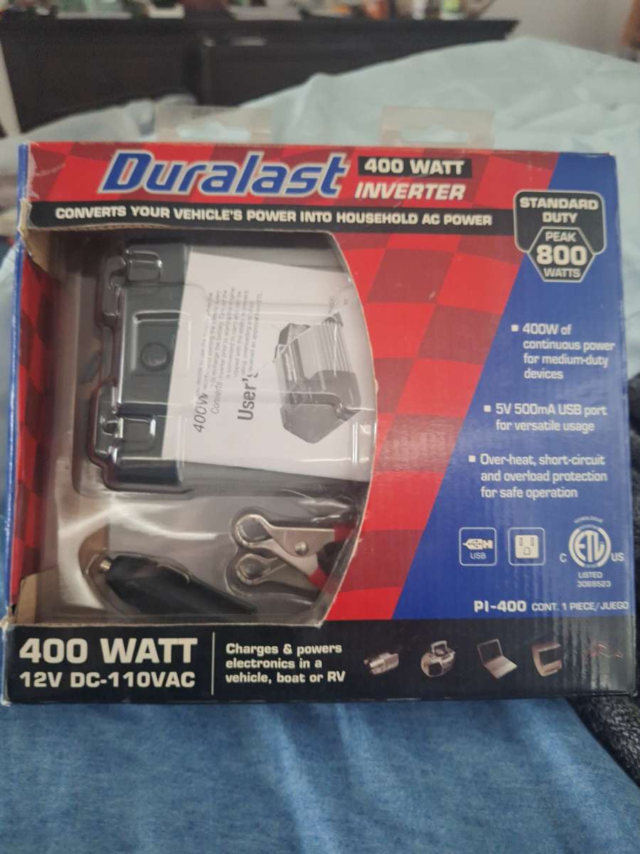et power on the go with the Duralast 400 Watt Power Inverter