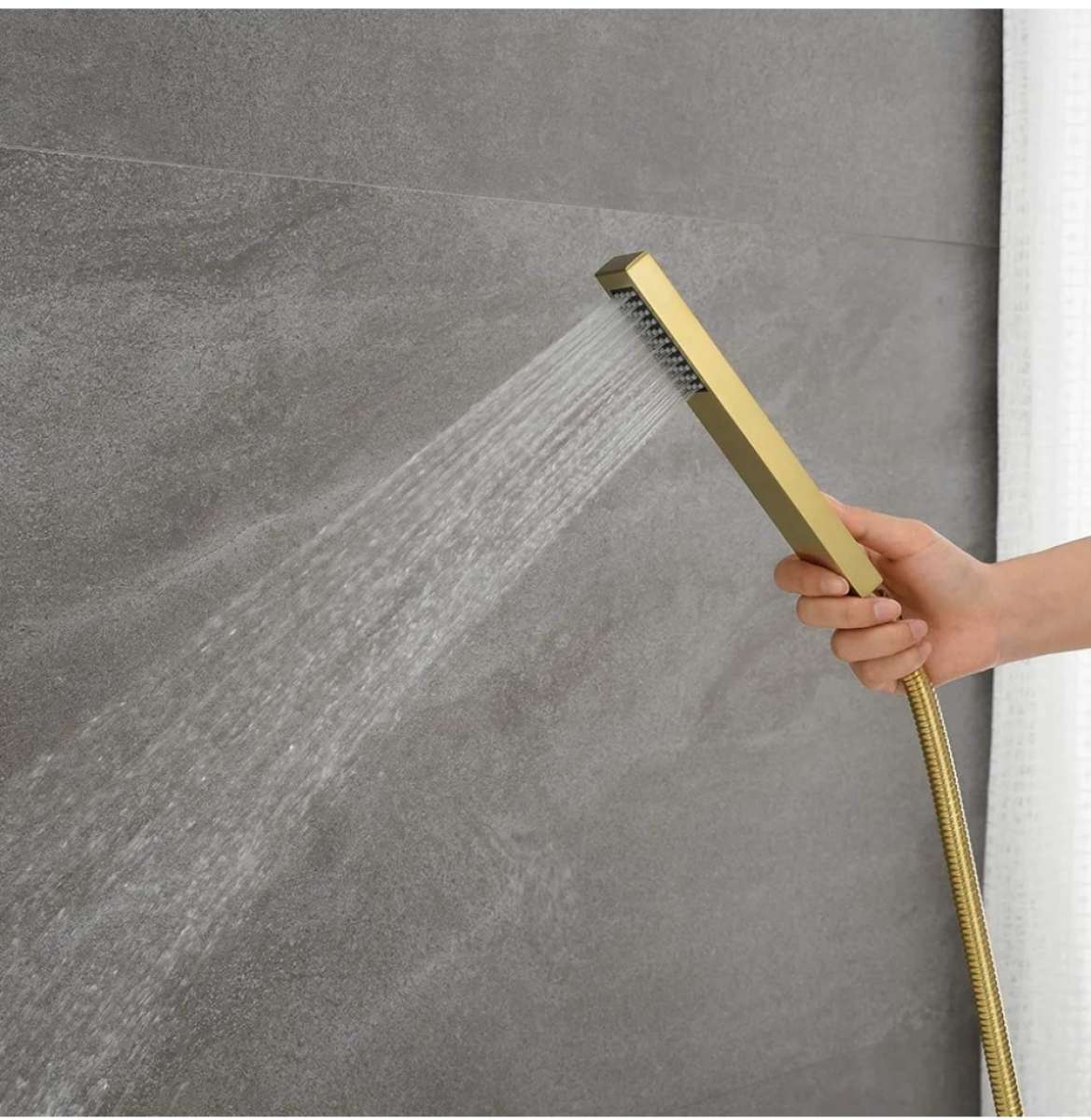 Bathtub Faucet With Brass Handle And Single Handed Shower