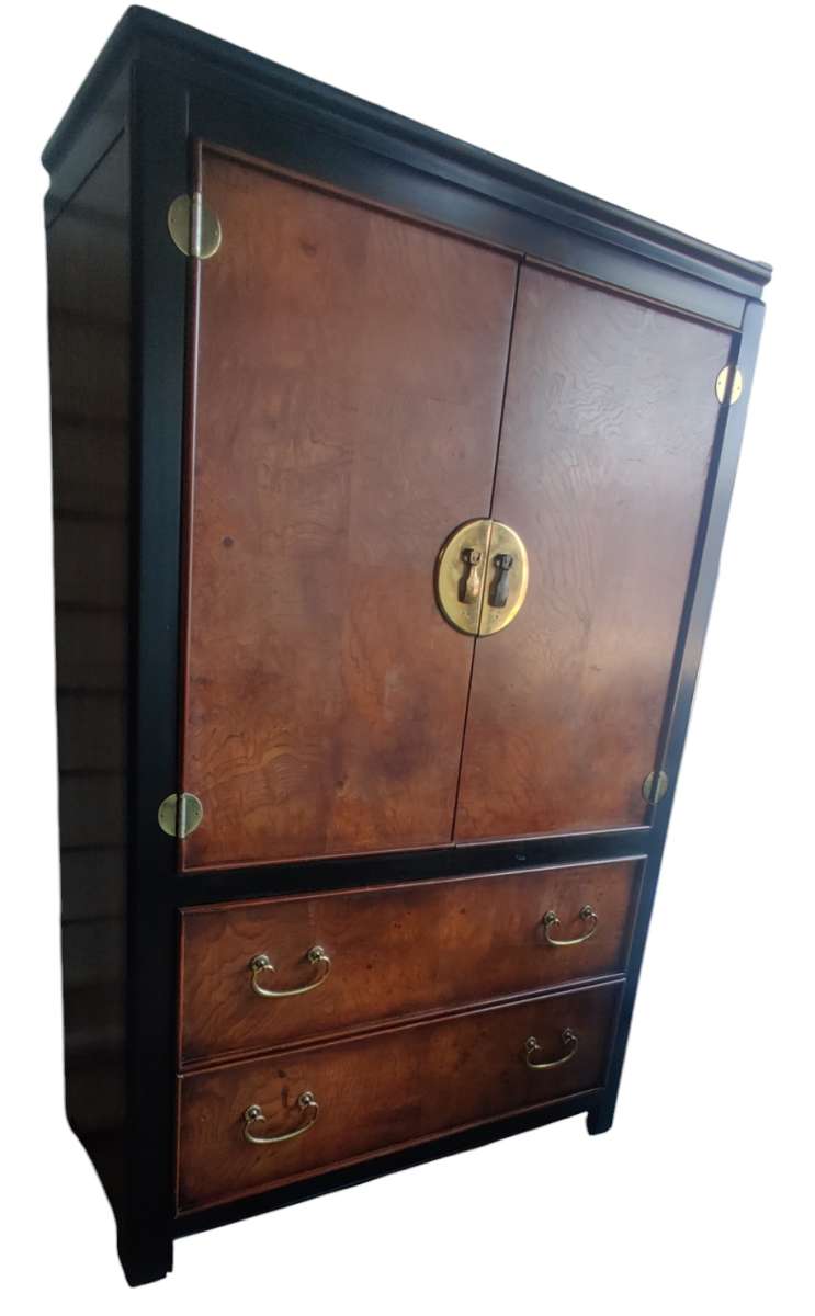 Chinoiserie Armoire Dresser by Stanley Vintage Asian Tallboy