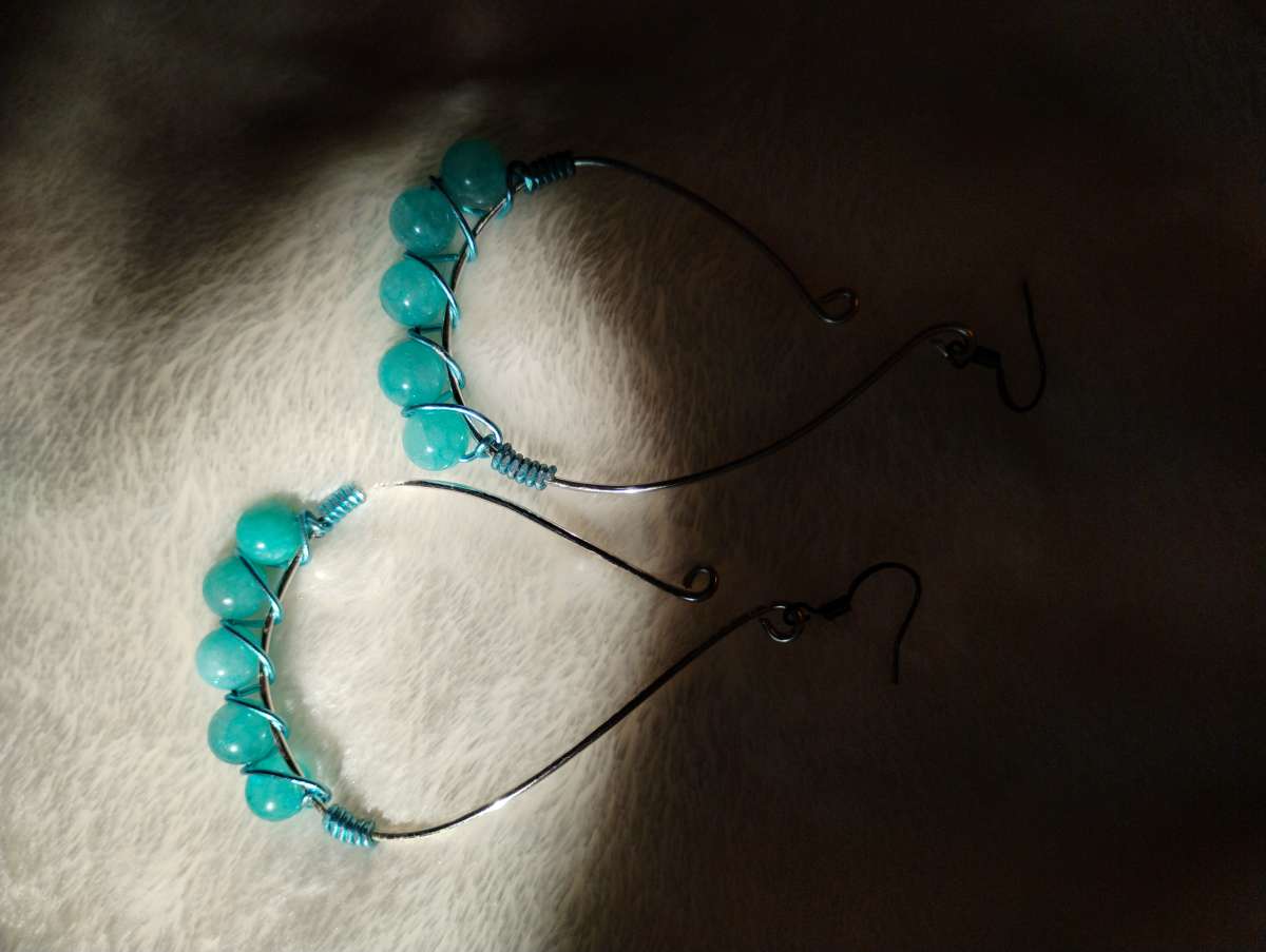 handmade recycled copper wire earrings