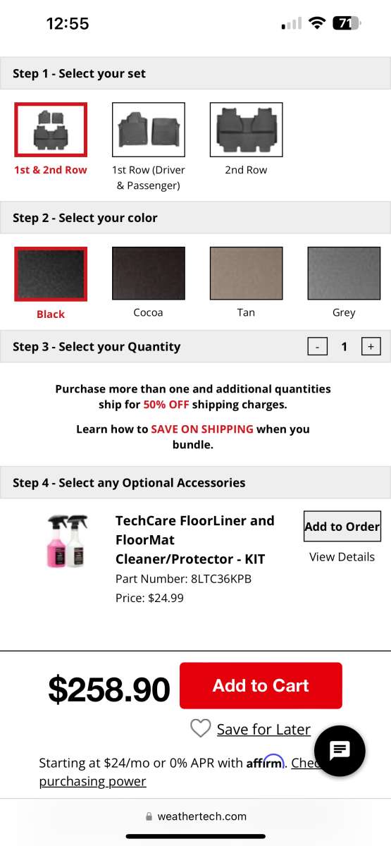 2019 Toyota Tundra TRD PRO Floor Liners