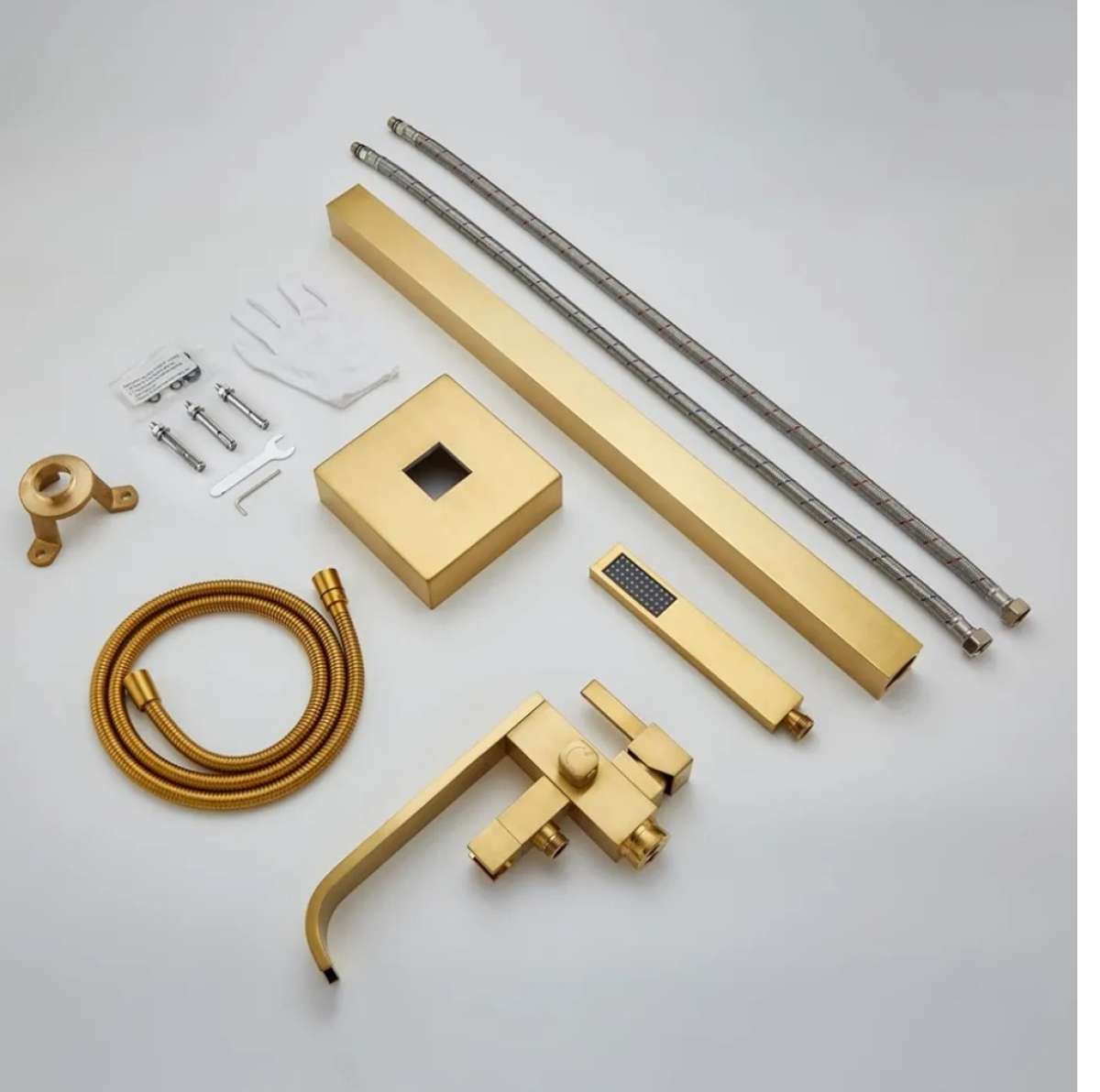 Bathtub Faucet With Brass Handle And Single Handed Shower