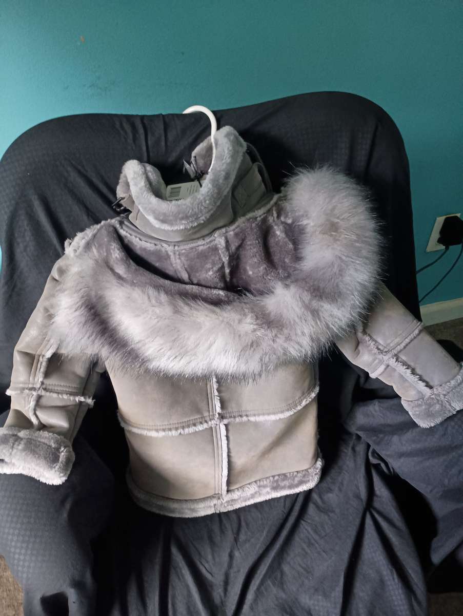 Faux Leather Faux Fur Toddler Coat