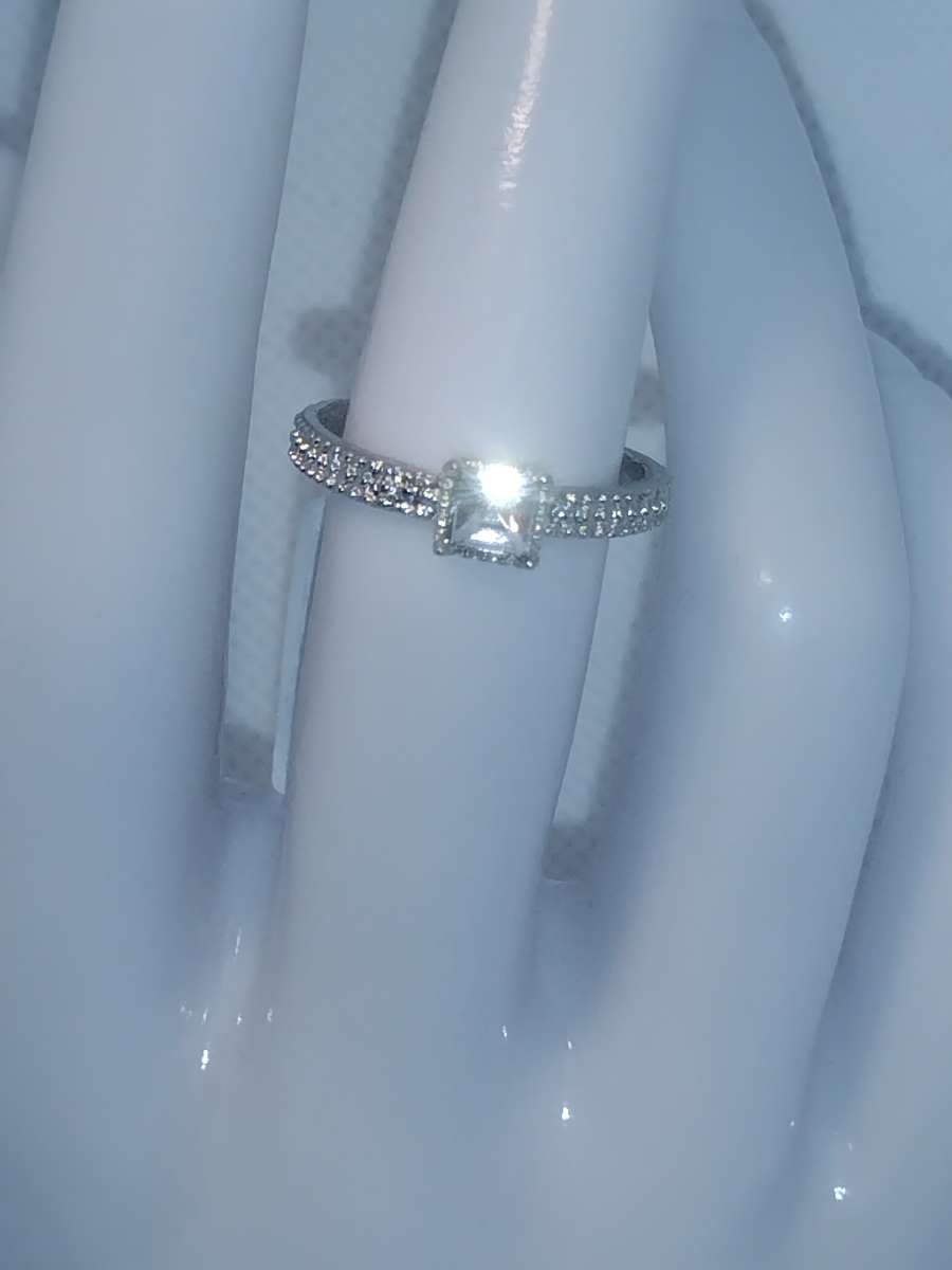 Square Cut Silver Ring GA