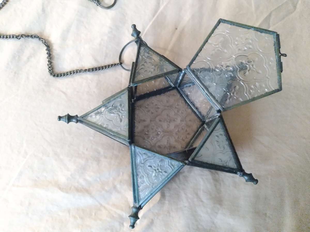 Star Shaped Hanging Candle Holder Lantern