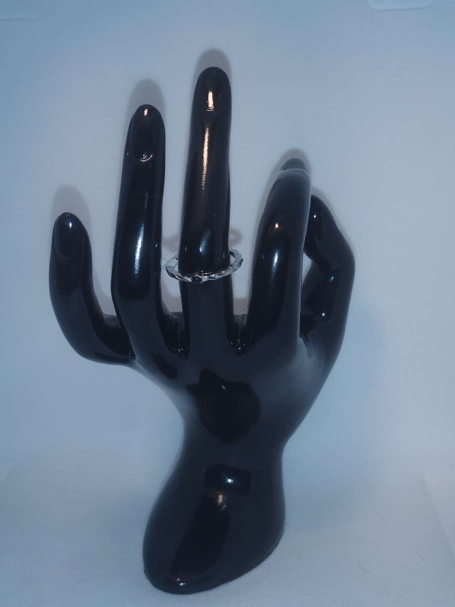 Black Stone Retro Geometric Ring