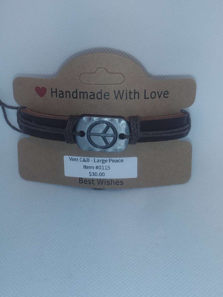 Brown Peace Leather Bracelet VCB