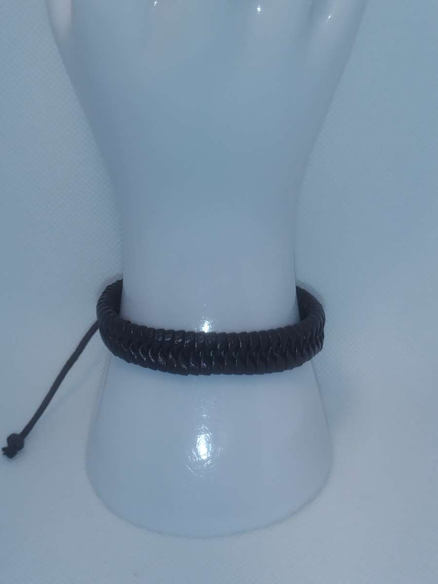 Faux Leather Bracelet braided brown