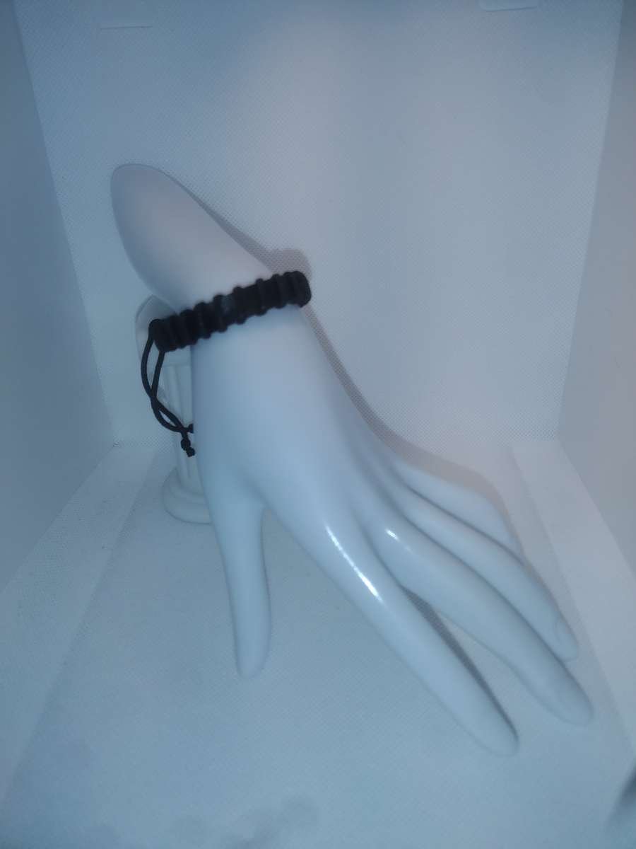 Faux Leather Bracelet back stitch black