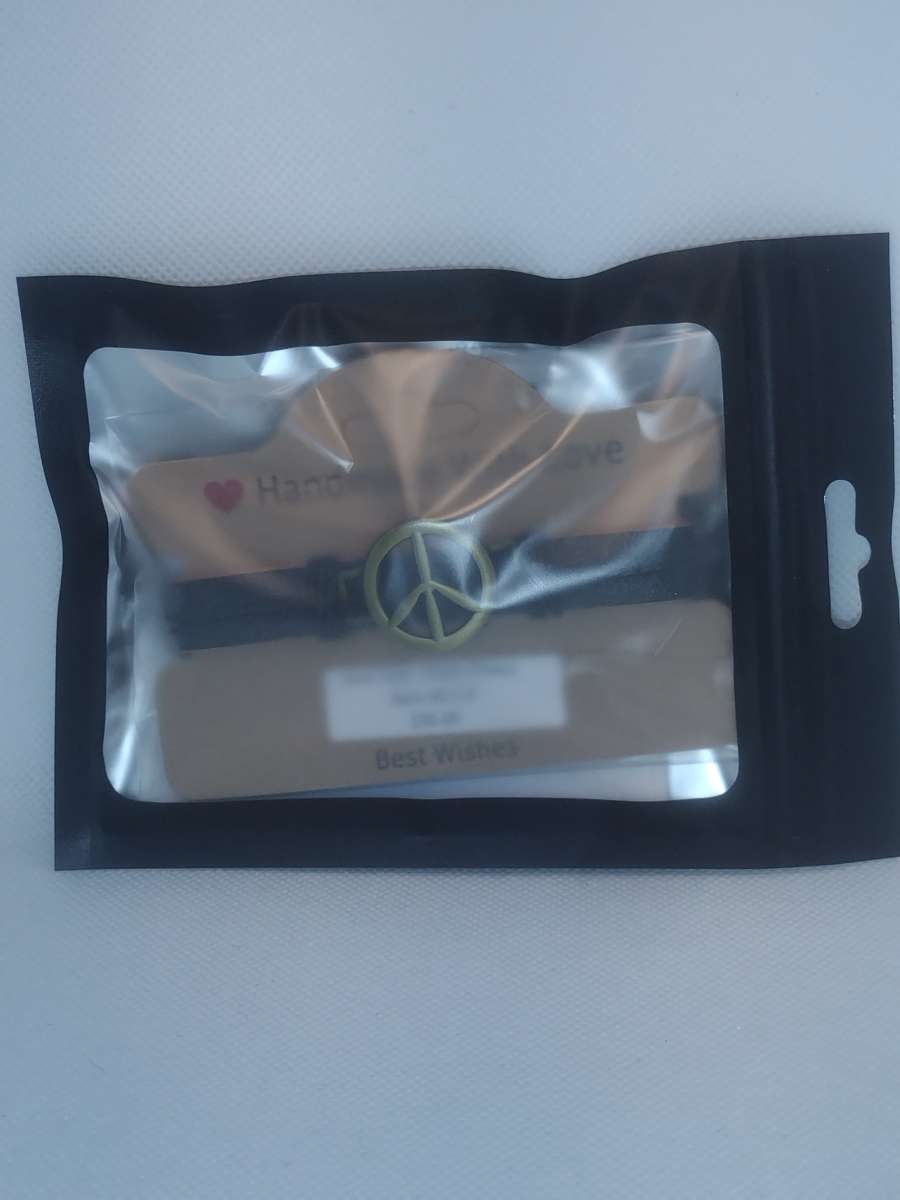 Black Peace Leather Bracelet VCB