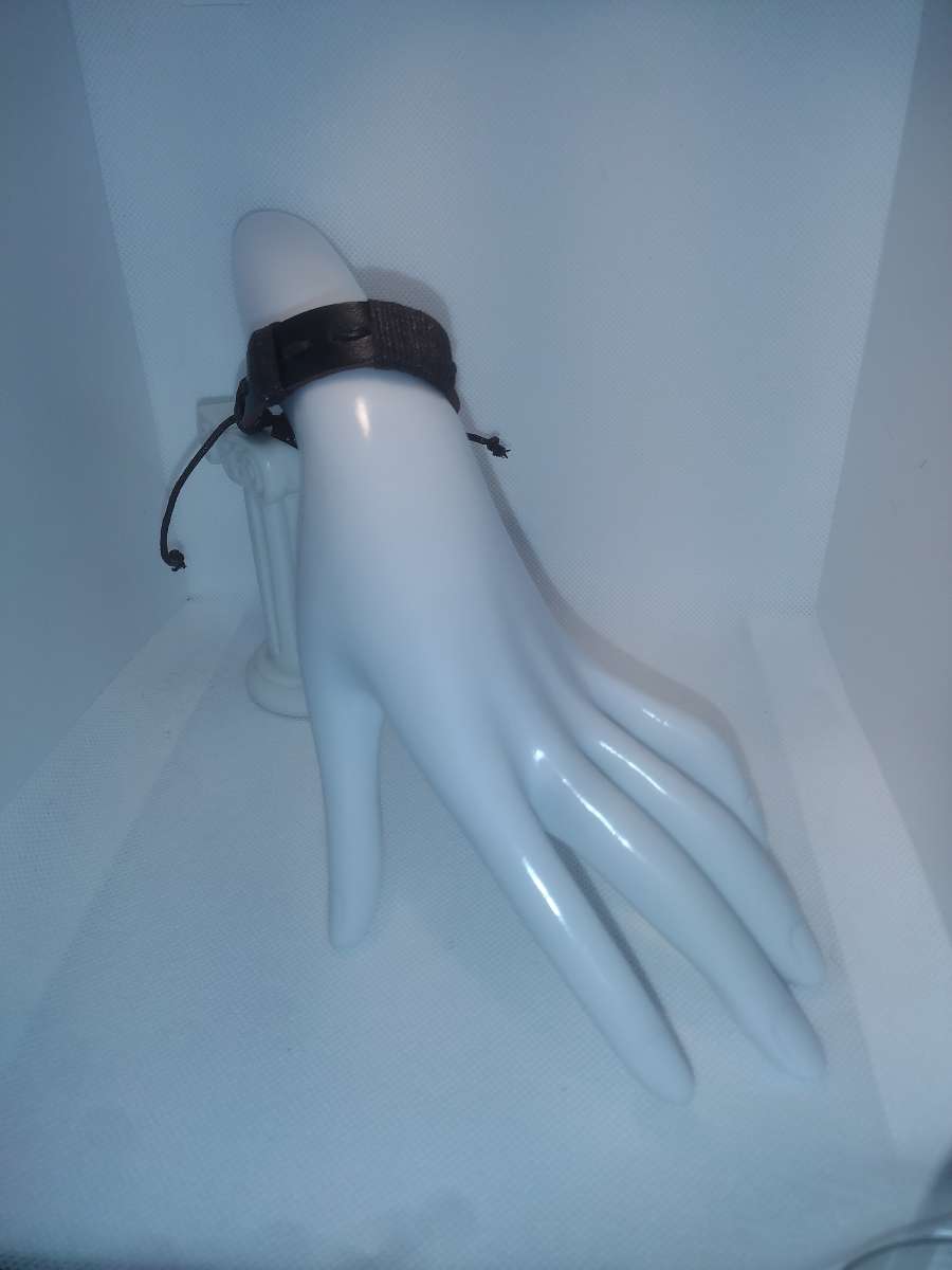 Faux Leather Bracelet straight brown