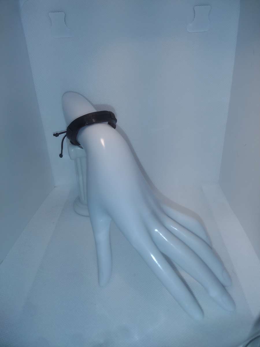 Faux Leather Bracelet 3 Band brown