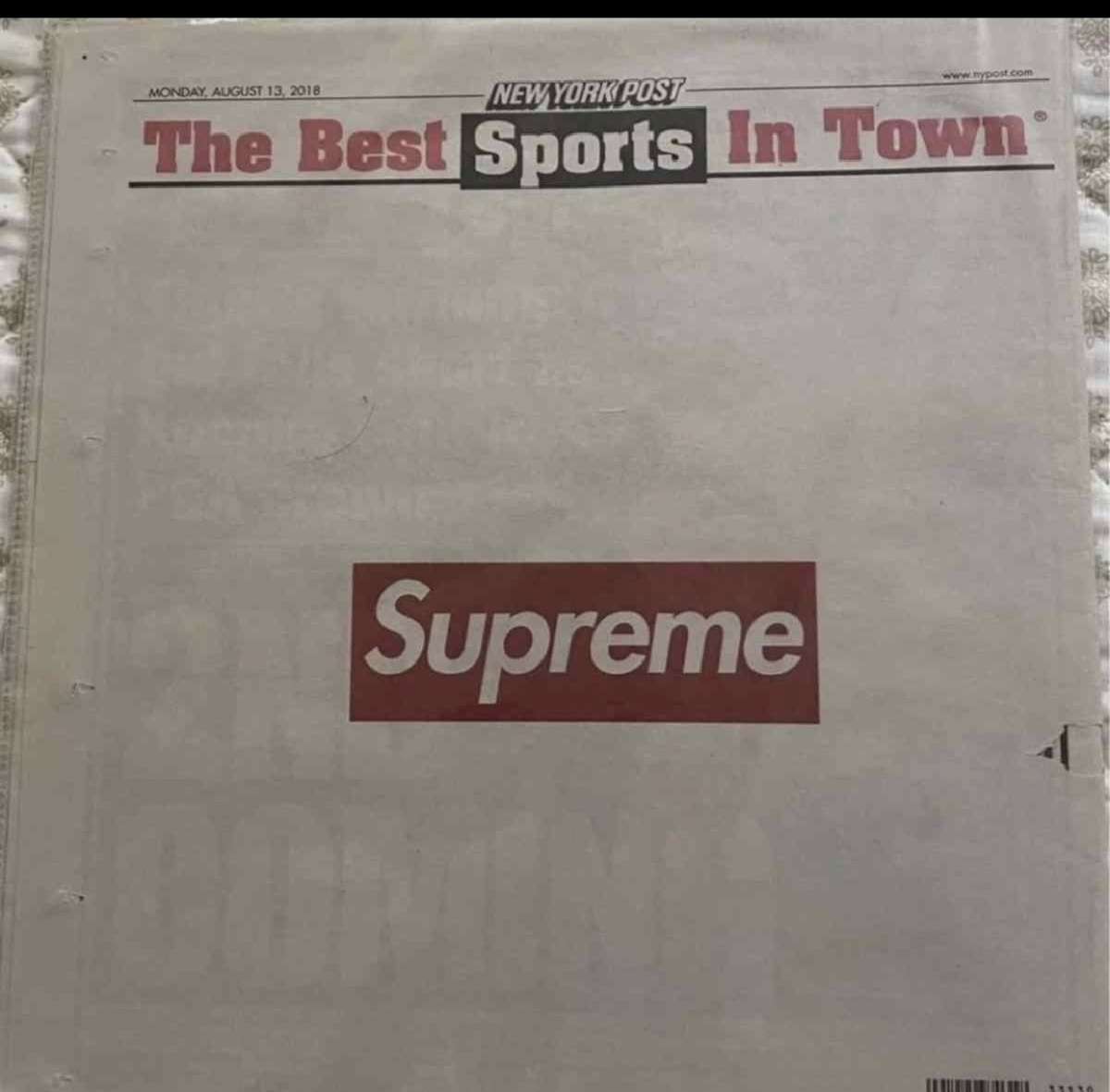 limited Edition New York post Supreme newspaper