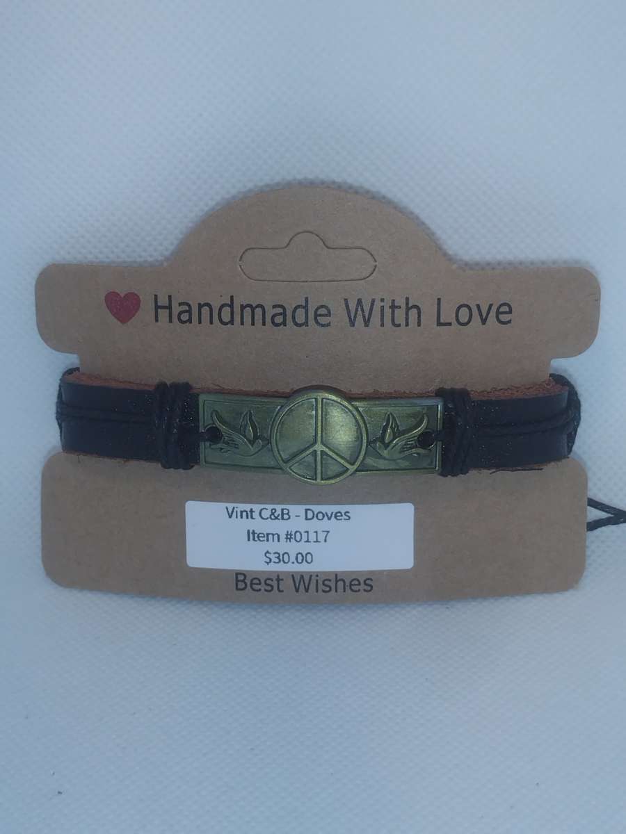 Doves Peace Leather Bracelet VCB