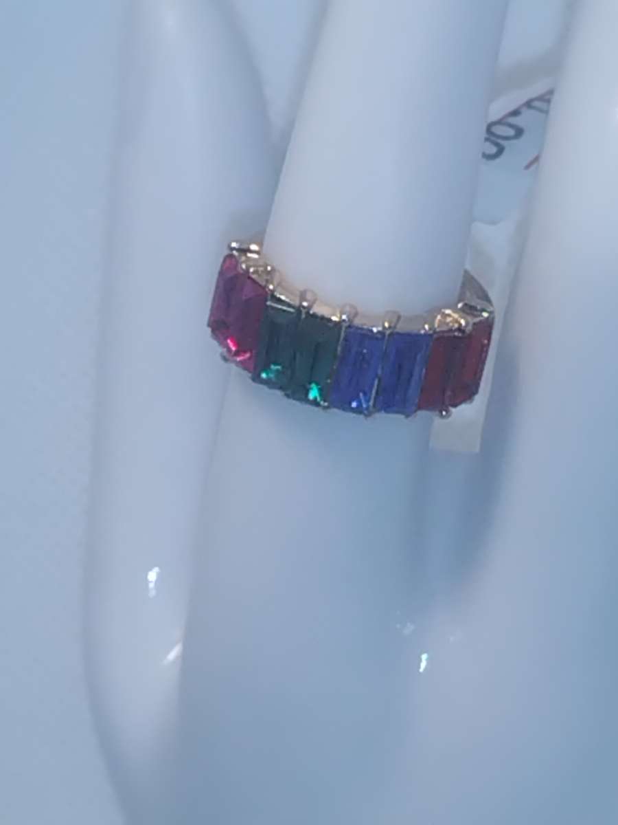 Straight Multicolor Chic Rhinestone Ring
