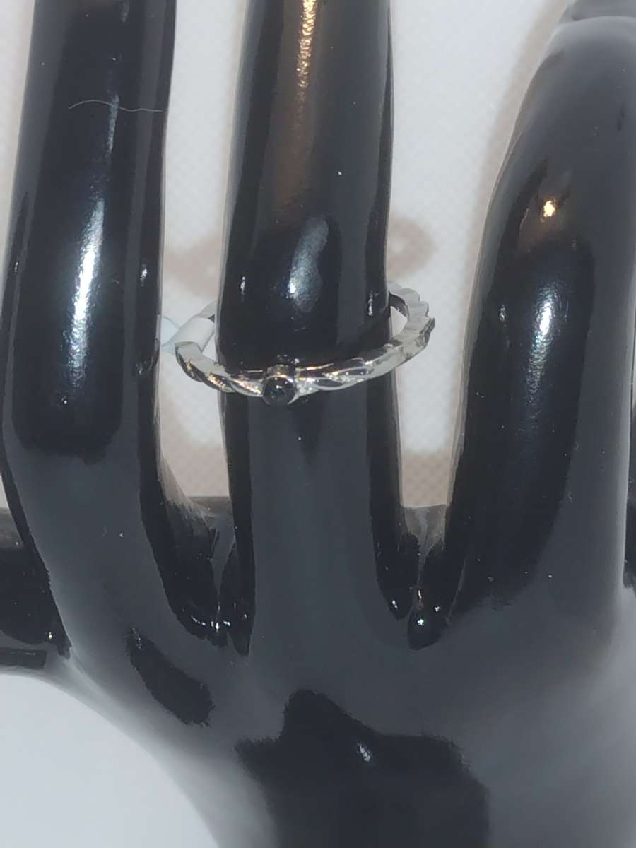 Black Stone Retro Geometric Ring