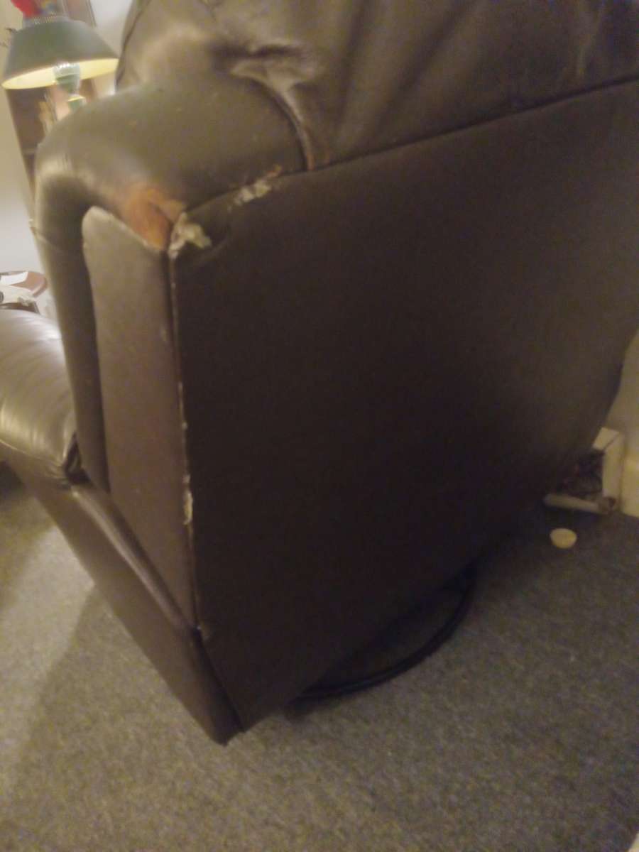 Brown leather recliner