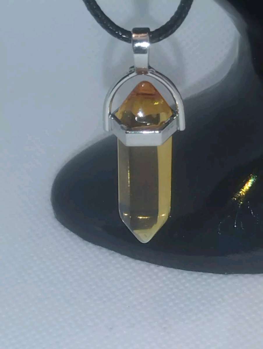 Citrine Glass Pendant Necklace