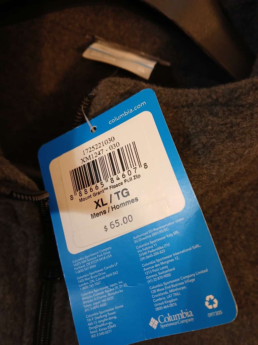 Columbia gray sweater XL