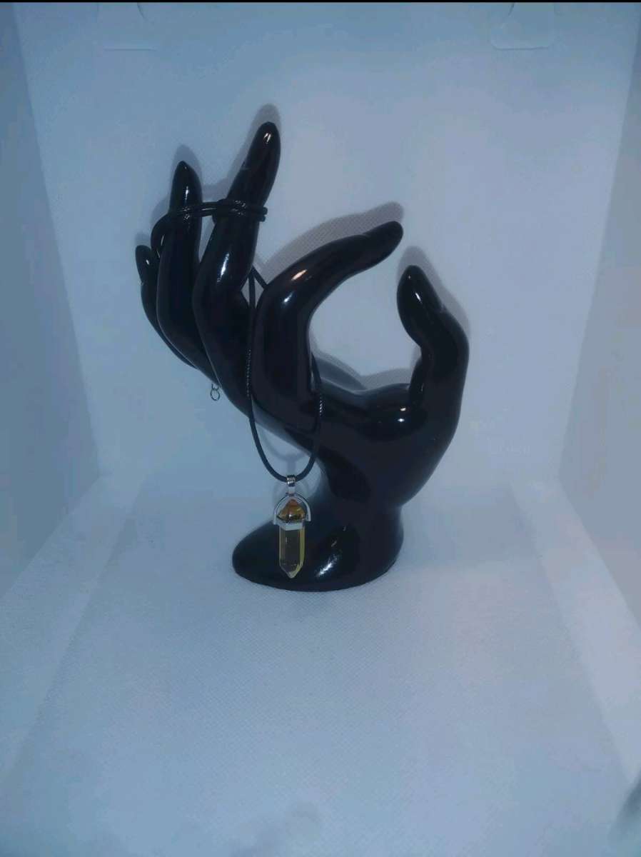 Citrine Glass Pendant Necklace