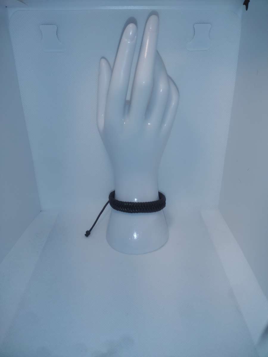 Faux Leather Bracelet braided brown