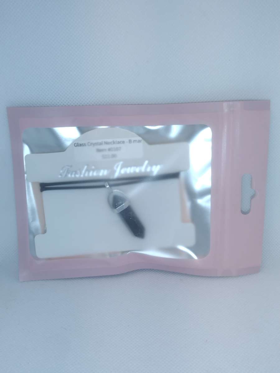 Black Marbled Glass Pendant Necklace