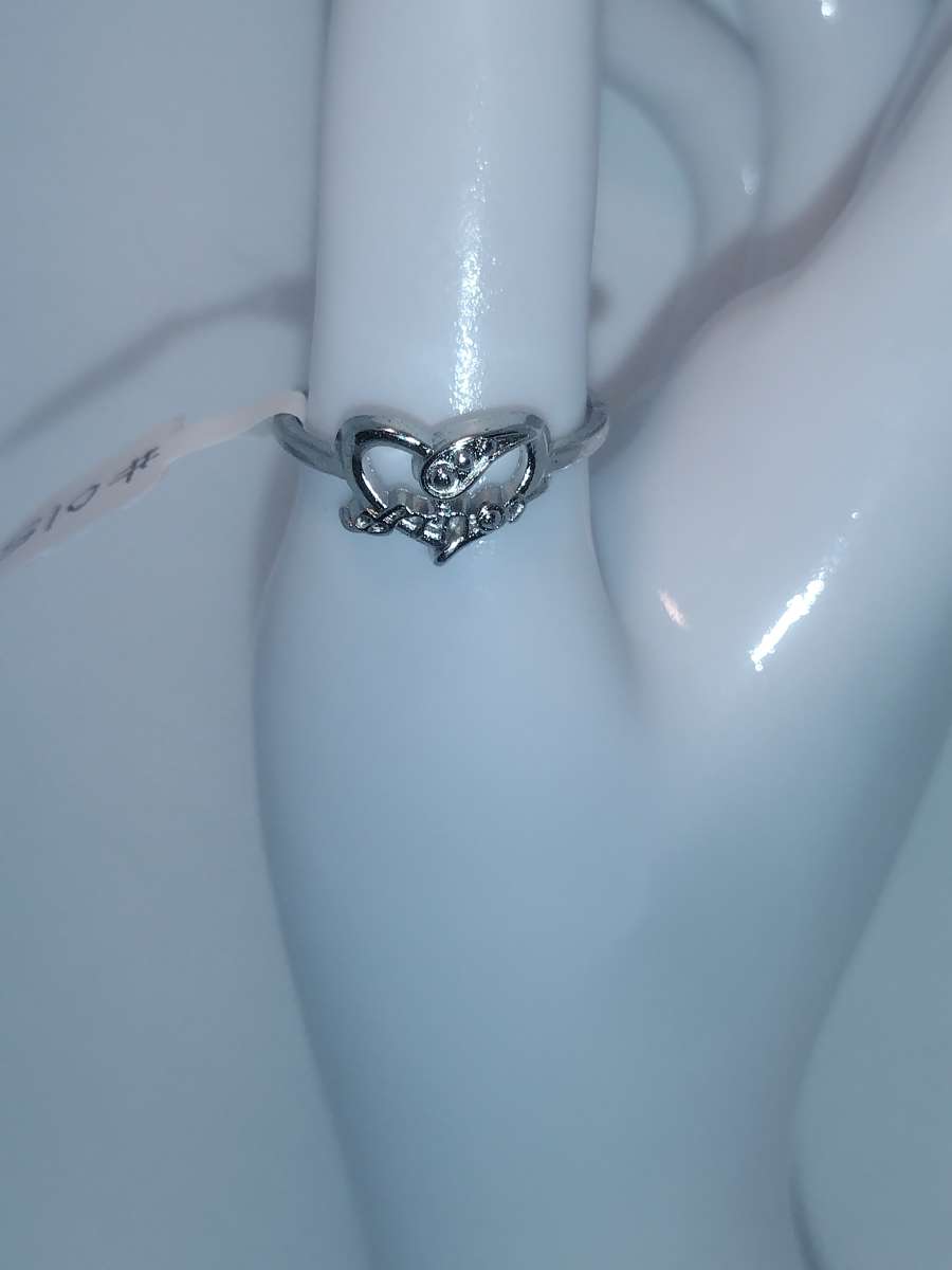 Silver Open Heart Shaped Ring GA