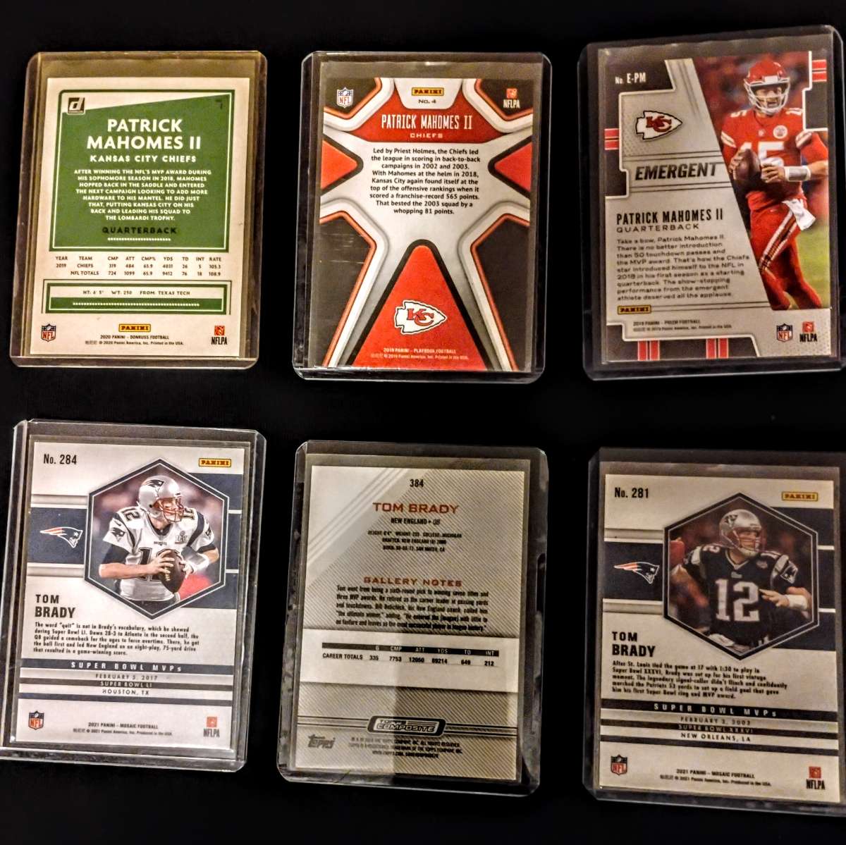 6 card lot prizm Tom Brady Patrick mahomes