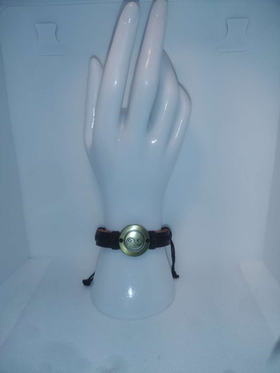 Black Yinyang Leather Bracelet VCB