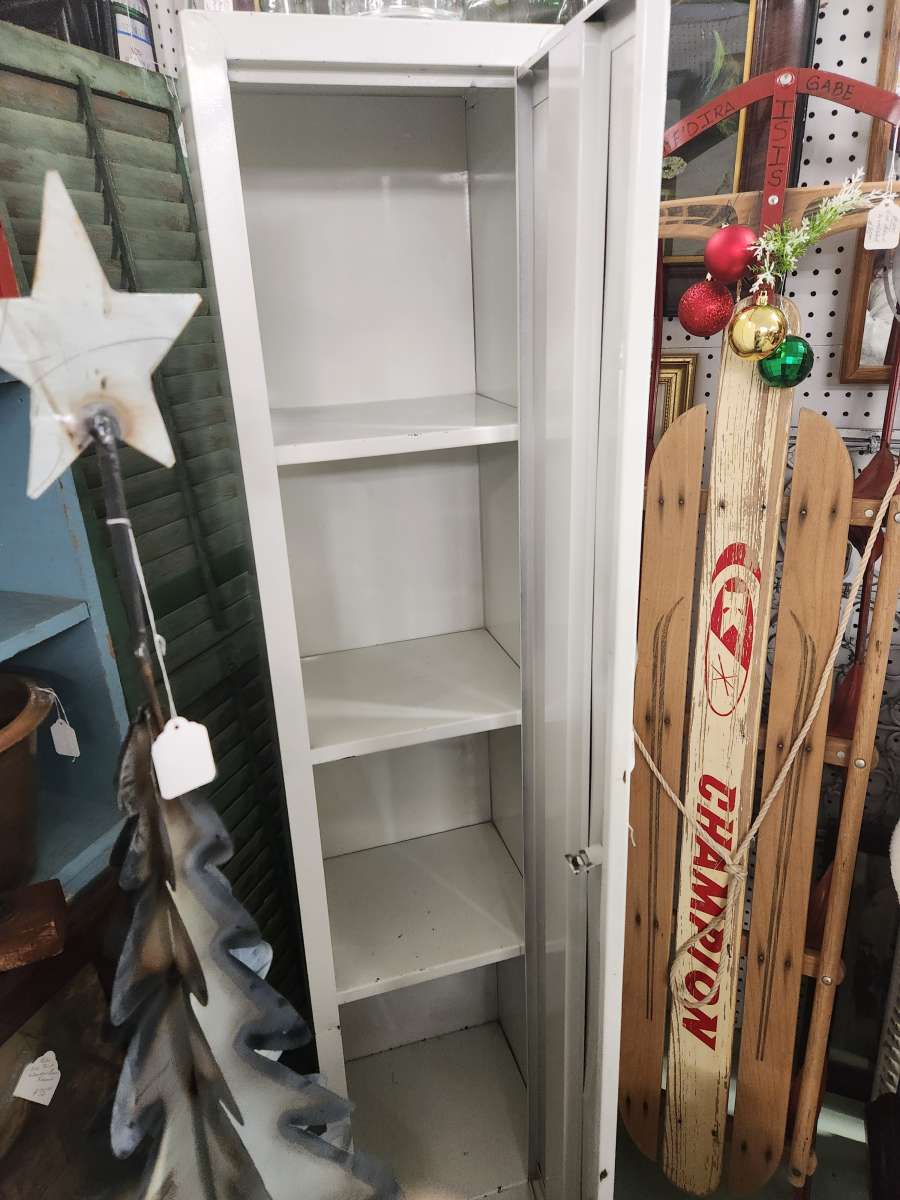 White metal chimney cabinet in great condition