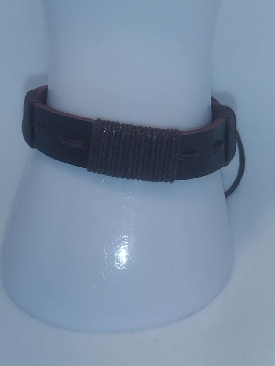 Faux Leather Bracelet straight brown