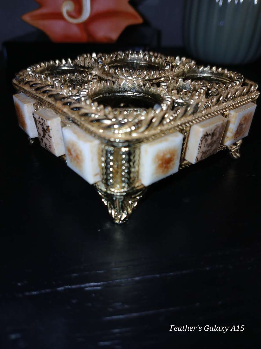 Vintage Florenza Lipstick Holder with Hand painted Tiles