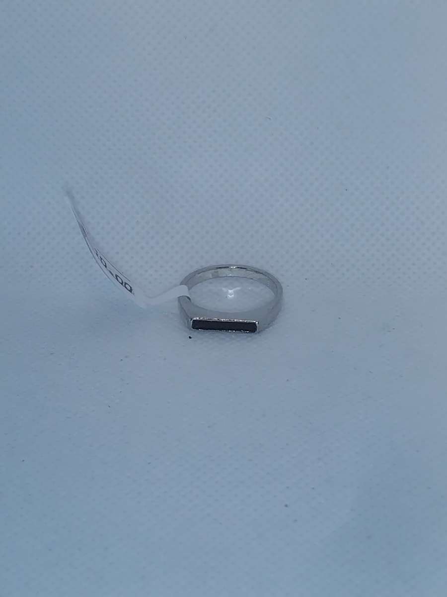 Black Rectangle Retro Geometric Ring