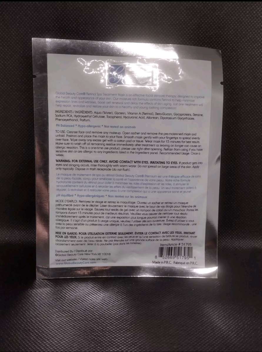 Global Beauty Care Retinol Mask