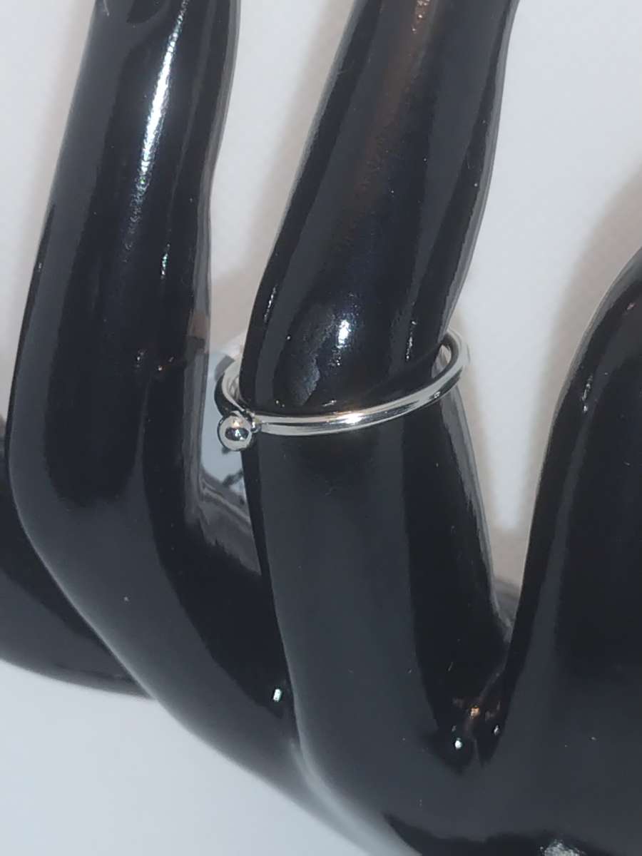 Silvery Sphere Ring RG