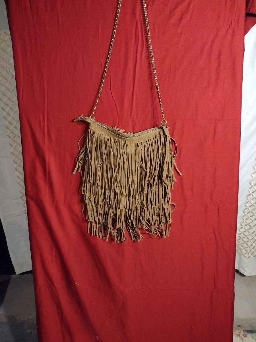 leather tassel purse