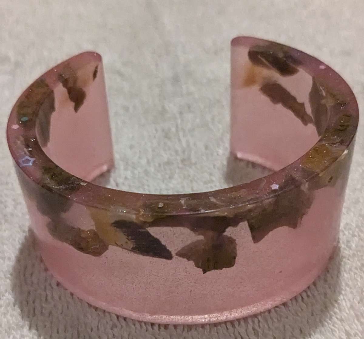 Pink Petrified Wood Cuff Bracelet